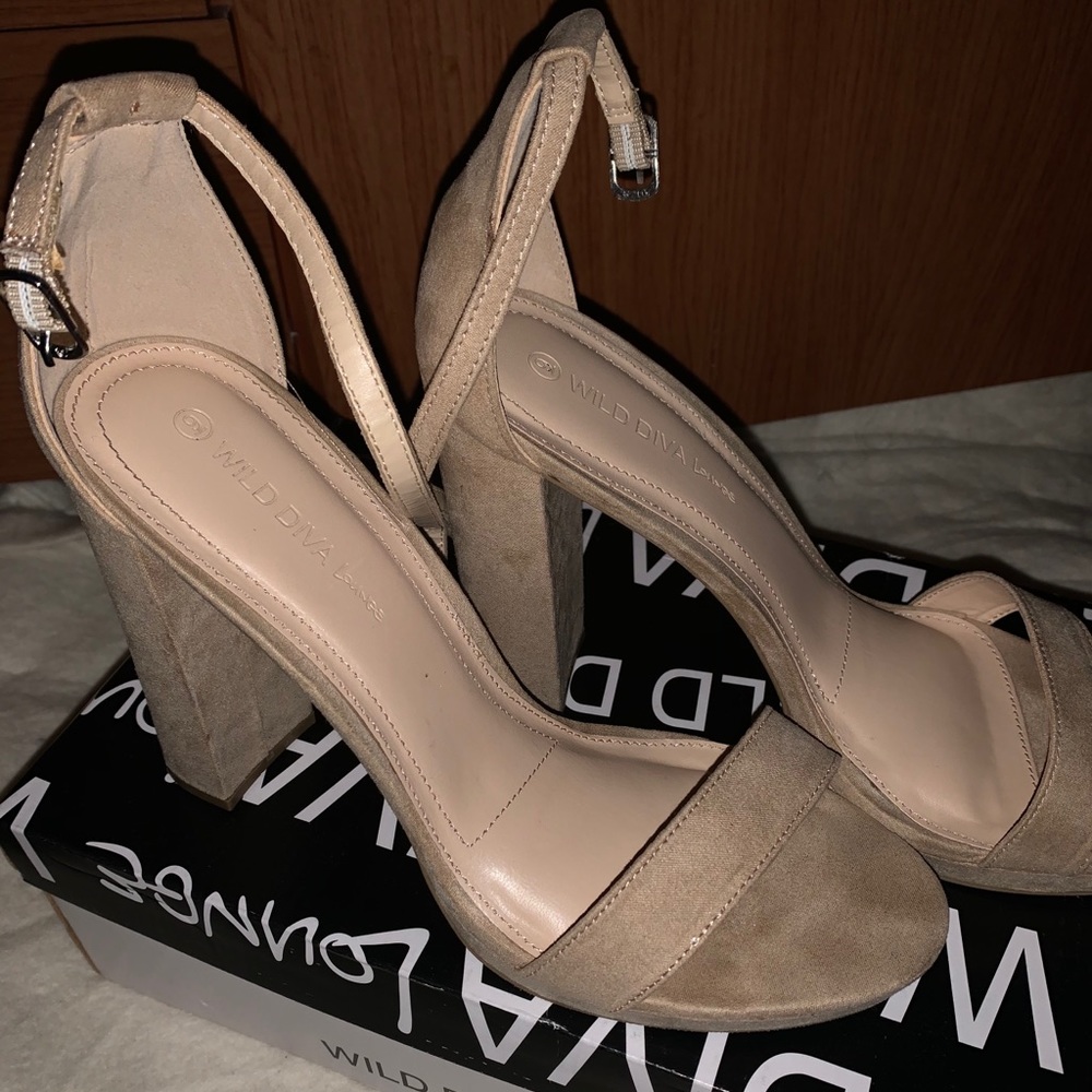 suede nude shoes